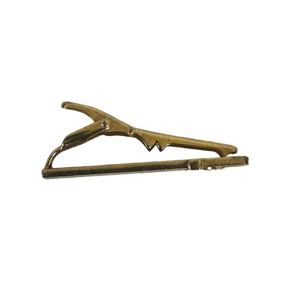Christian Dior Tie Clasp Bar Clip Tack Necktie Logo Gold Toned Authentic - Picture 2 of 7